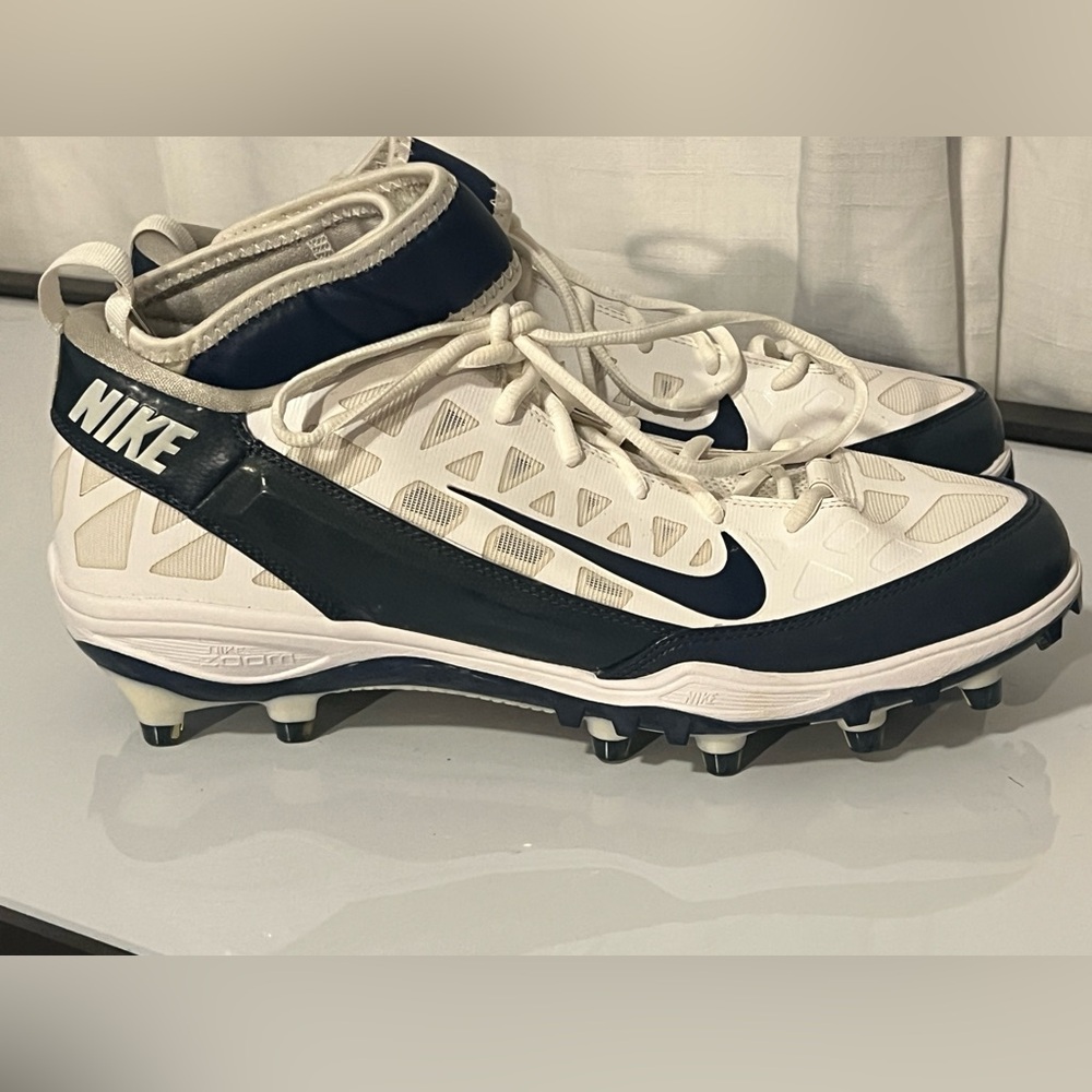 Nike Air Zoom Superbad Football Lace Up Cleats White/Blue Size 11 New no box